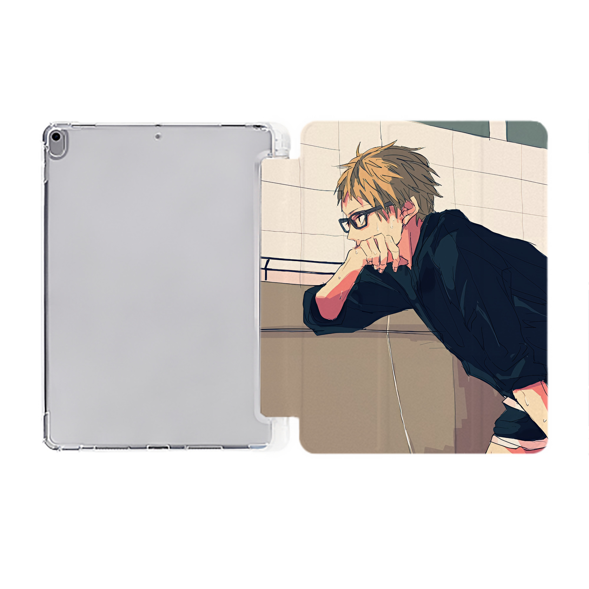 （画像用） ハイキュー!! Haikyu!! IPad ケース ペン収納付き 三つ折りスタンド PUレザー×シリコン 対応機種9.5/10.5/10.9インチ